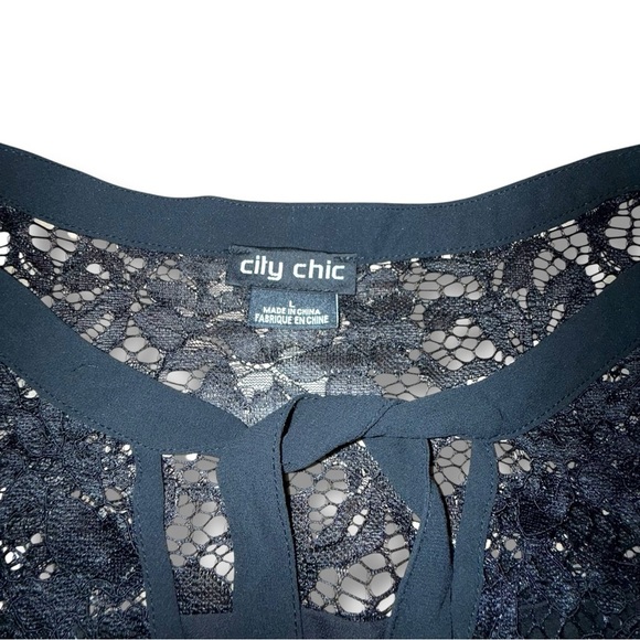 CITY CHIC Mysterious Lace Top - Black Plus 20 (L) - Picture 11 of 16